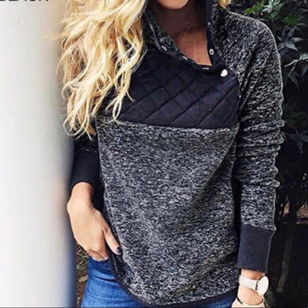 Last one!  Navy Marbled Pull Over